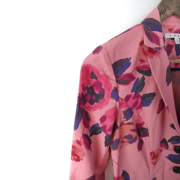 CAbi Pink Rose Garden Floral Buttoned Jacket Blazer Preowned XS - Picture 4 of 15